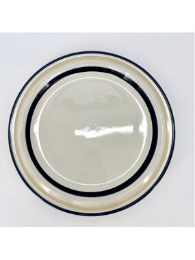 International Coast Line Rockport Serving Plate Stoneware Japan Cream Blue 30011